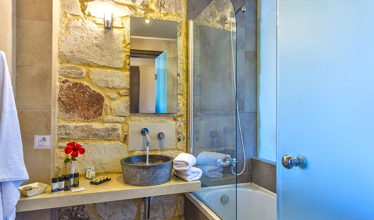 standard-bathroom-with-shower-for-single-holidaymakers-at-mistral-hotel-solos-crete-greece