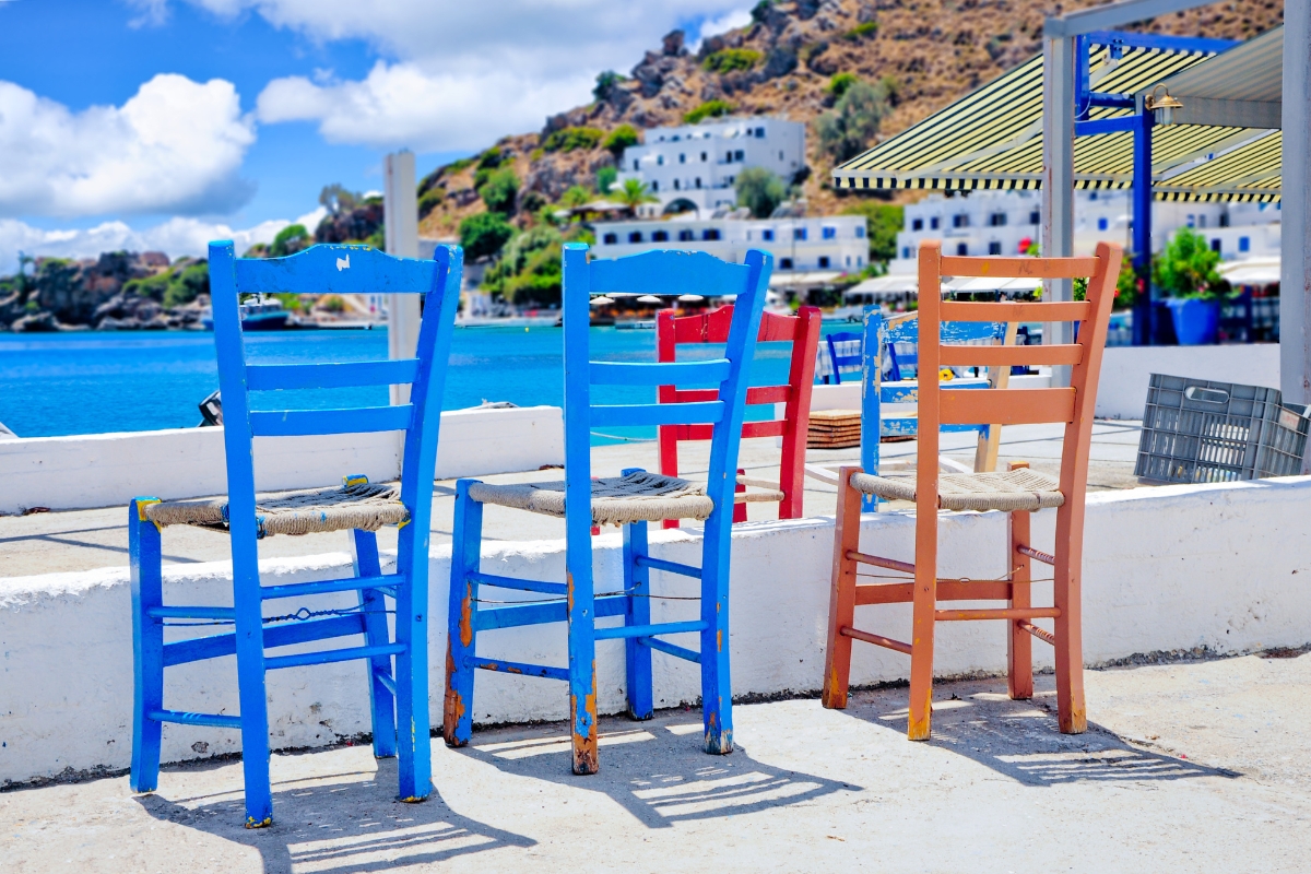typical-greek-chair-traditional-loutro-village-south-Crete-day-trip-from-the-mistral-hotel-singles-holidays