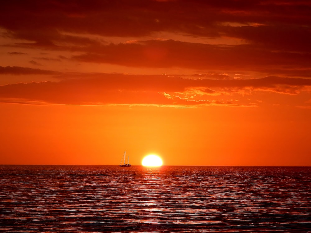 Sunrise over the sea with Yoga meditation