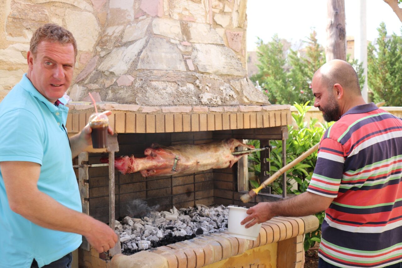 barbecue-for-easter-sunday-for-single-holidaymaker-at-mistral-hotel-crete-greece