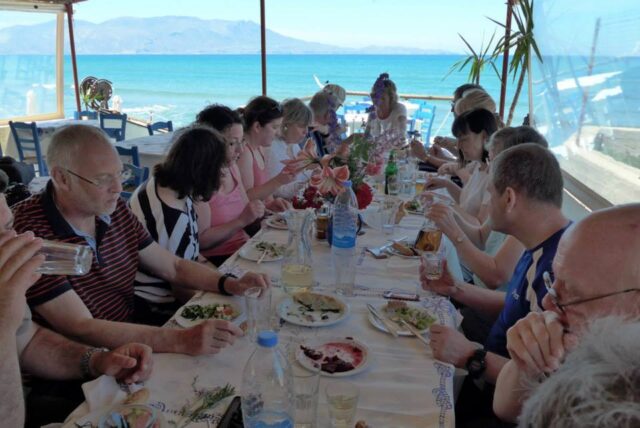 lunch-by-the-sea-after-walking-hiking-crete-mountain-single-travellers-mistral-hotel-solo-holidays